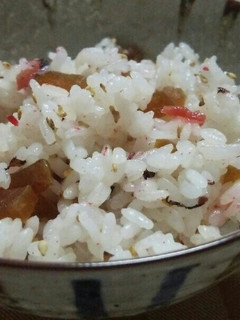 シャキシャキ奈良漬けと梅の混ぜご飯♪-レシピのメイン写真
