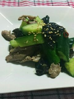 豚肉と胡瓜 きくらげの中華炒め-レシピのメイン写真