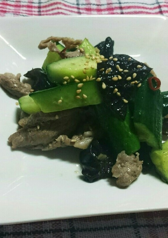 豚肉と胡瓜 きくらげの中華炒め-レシピのメイン写真