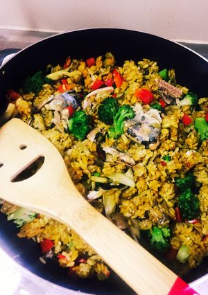 フライパンで超簡単さんまのカレーパエリア-レシピのメイン写真