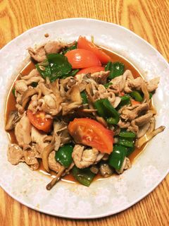 簡単!豚肉と夏野菜のオイスターソース炒め-レシピのメイン写真