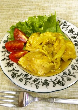 レンジで♪鶏胸肉のオニオンカレーソース-レシピのメイン写真