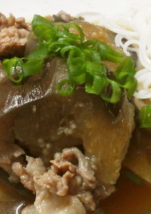 *茄子と豚こまの煮物そうめん添え*-レシピのメイン写真