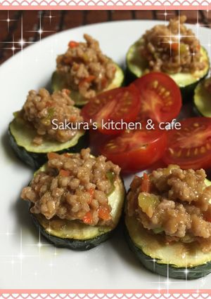 オススメ☆肉味噌ズッキーニ☆前菜にも♡-レシピのメイン写真