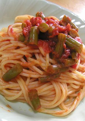 トマトとインゲンのパスタ☆アンチョビ風味-レシピのメイン写真