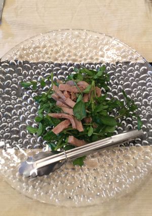 ◎簡単牛肉とクレソンのカラシ醤油和え-レシピのメイン写真