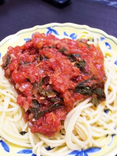 簡単!ツナと大葉のトマトソースパスタ-レシピのメイン写真