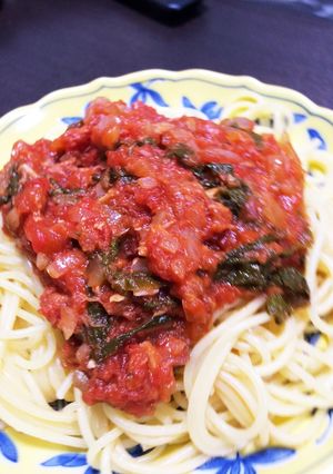 簡単！ツナと大葉のトマトソースパスタ-レシピのメイン写真