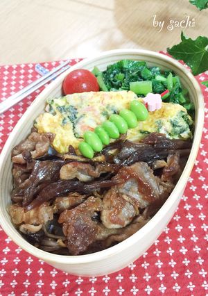 お弁当に！豚肉と舞茸の甘辛しょうが煮-レシピのメイン写真