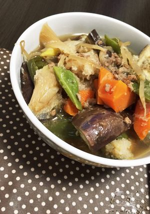 めんつゆで！好きな野菜でひき肉みぞれ梅煮-レシピのメイン写真