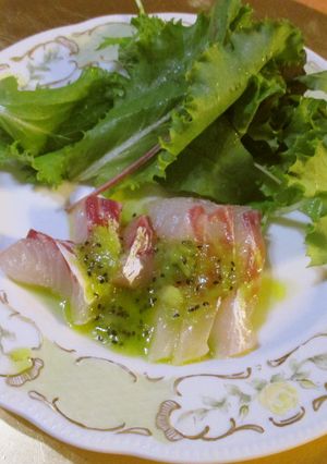 鯛のカルパッチョ　キウイソース-レシピのメイン写真