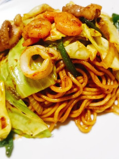 スパイシー★シーフードカレー焼きそば-レシピのメイン写真