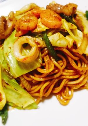 スパイシー★シーフードカレー焼きそば-レシピのメイン写真