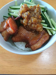 チキンステーキと胡瓜の金山寺みそ丼-レシピのメイン写真