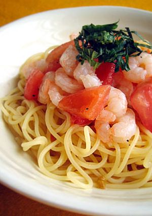 小エビとトマトの冷製パスタ-レシピのメイン写真