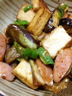 夏野菜と厚揚げの味噌だれの素炒め-レシピのメイン写真