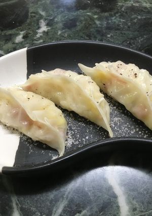 ご飯でカルボナーラ風味蒸しライス餃子♪-レシピのメイン写真