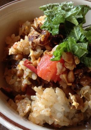 トマトとしいたけ昆布の納豆チャーハン-レシピのメイン写真