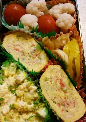 メインはかにたま風玉子焼♬今日のお弁当-レシピのメイン写真