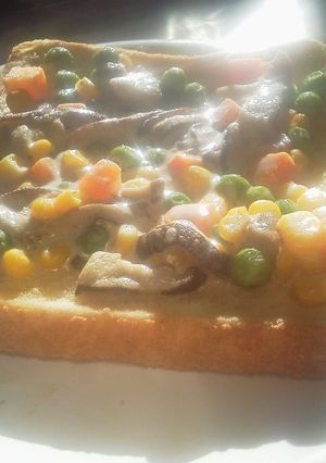 ミックスベジタブルシイタケトースト-レシピのメイン写真