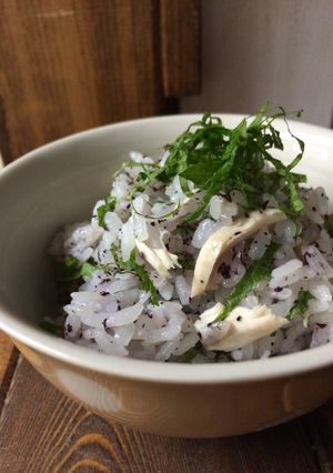 夏おすすめ!ささみとゆかりの炊き混ぜご飯-レシピのメイン写真