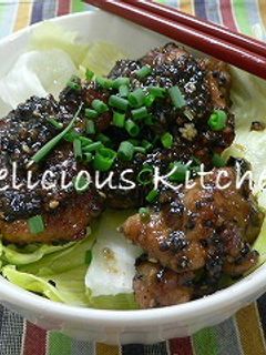 アーモンドとゴマの鶏照り丼-レシピのメイン写真