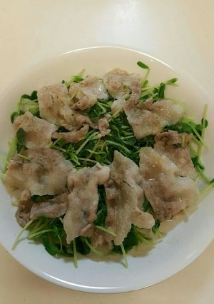 レンチンのみ！豚バラ豆苗モヤシのレンジ蒸-レシピのメイン写真