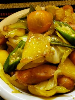 おくら ウインナー パプリカ絶品野菜炒め-レシピのメイン写真