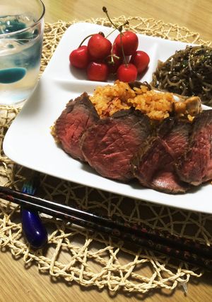 ヘルシオ 夏野菜ライスに、お肉を乗せて。-レシピのメイン写真