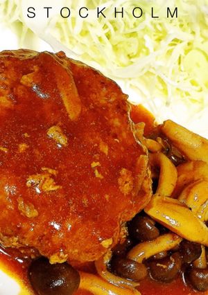 簡単✨きのこの煮込みハンバーグ❤-レシピのメイン写真