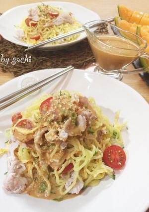豚しゃぶ冷やし中華（ピリ辛ごまだれ）-レシピのメイン写真