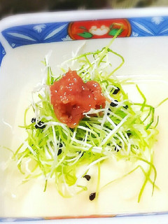 ❇卵豆腐~糸ねぎ梅肉のせ~-レシピのメイン写真