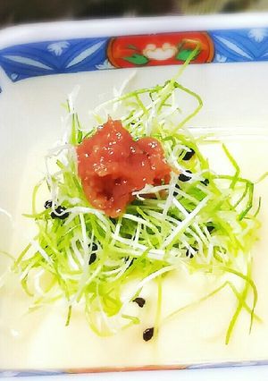 ❇卵豆腐～糸ねぎ梅肉のせ～-レシピのメイン写真