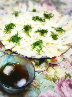 筍と大葉の稲庭ざるうどん(めんつゆ)-レシピのメイン写真