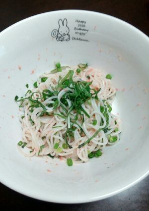 明太子スパゲティならぬ明太子素麺-レシピのメイン写真
