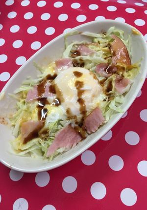 おいし〜い☆キャベツの巣ごもり卵-レシピのメイン写真