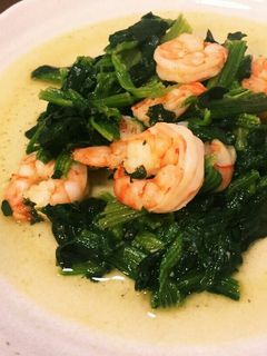 簡単☆エビとほうれん草の青菜炒め風-レシピのメイン写真