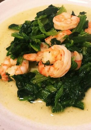 簡単☆エビとほうれん草の青菜炒め風-レシピのメイン写真