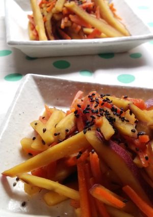 さつまいもとにんじんのバターきんぴら-レシピのメイン写真