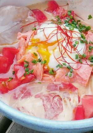 冷製トマ豆乳ぴり辛うどん-レシピのメイン写真