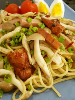 焼き豚ときのこの和パスタ-レシピのメイン写真