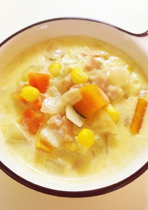 簡単♬野菜たっぷり牛乳スープ-レシピのメイン写真
