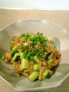 なめたけきゅうり納豆♪-レシピのメイン写真