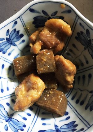 鶏モモ肉とコンニャクの味噌煮-レシピのメイン写真