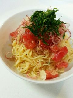 簡単!トマトとツナの和風冷製パスタ-レシピのメイン写真