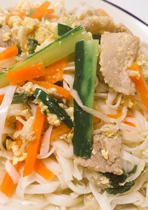 紀文・糖質0麺・平麺のチャンプル風-レシピのメイン写真