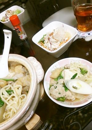 手作りつくね(団子)☆醤油ちゃんこ鍋-レシピのメイン写真