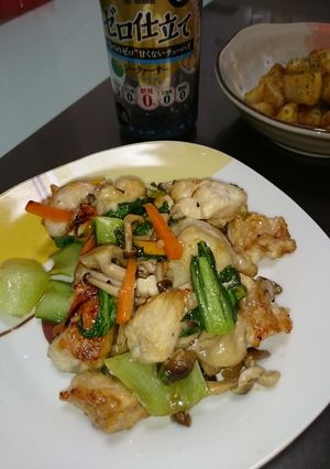 ☆チンゲン菜と鶏むね肉の鶏ガラ炒め☆-レシピのメイン写真