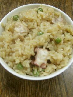 鶏肉とタコの炊き込みご飯-レシピのメイン写真