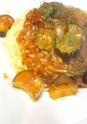 ナスのトマトソースパスタ-レシピのメイン写真